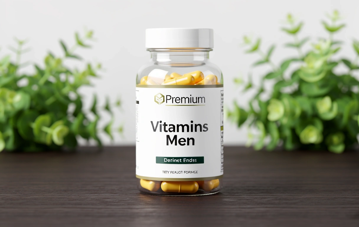 Men's vitamin complex bottle